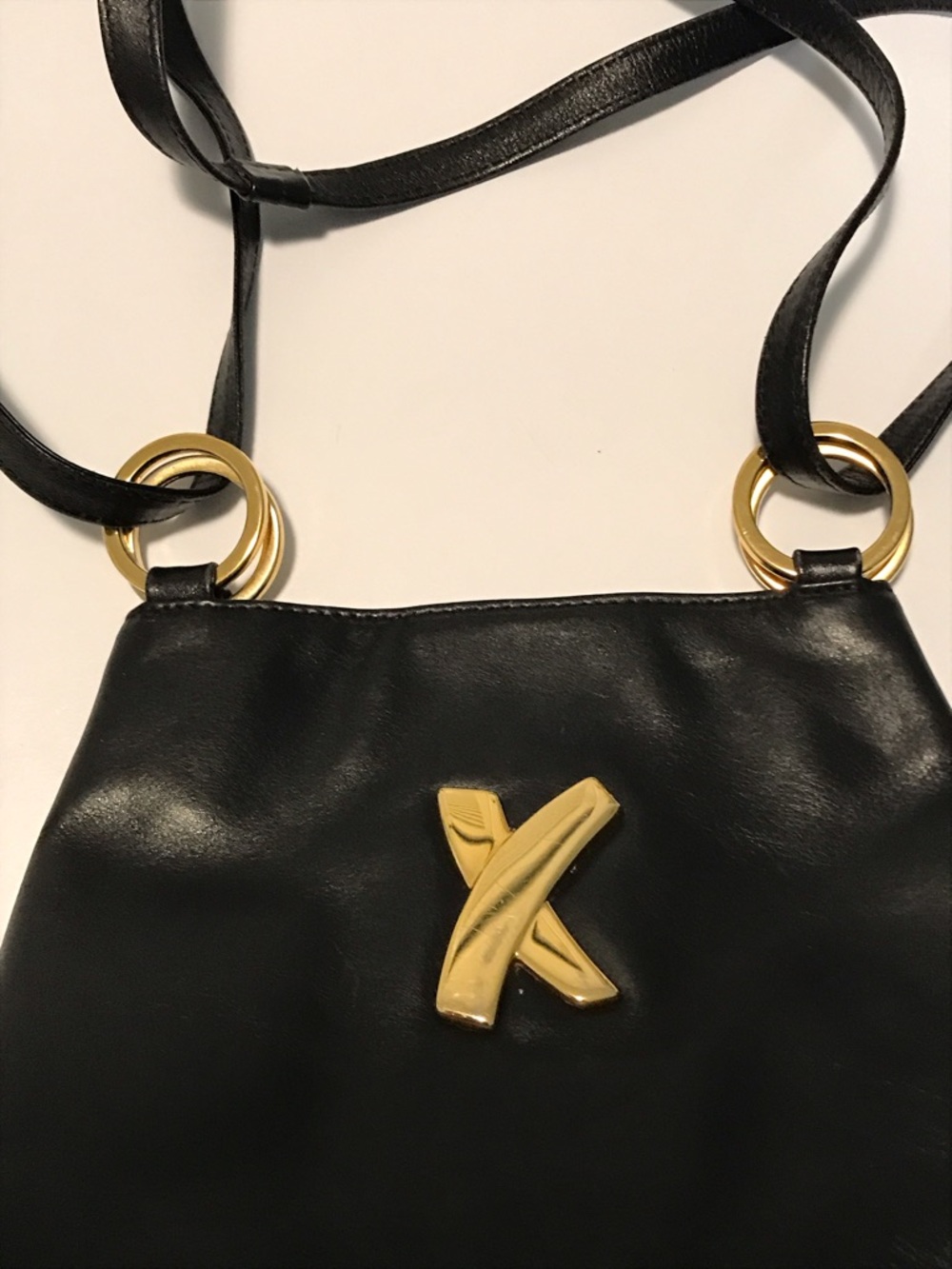 Vintage Paloma Picasso Shoulder bag or purse - black leather- made in Italy - Picture 5 of 10